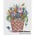 Cat in the floral basket cross stitch