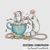 Mice and coffee cup cross stitch chart