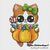 Candy Pumpkin Cat cross stitch chart