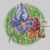 Floral round cross stitch pattern Irises}