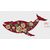 Red floral Whale cross stitch chart