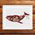 Red floral Whale cross stitch pattern