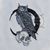 Gothic cross stitch pattern Owl with skull}