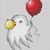 Halloween cross stitch pattern Ghost with balloon}