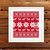 Deer Cushion Ornament free cross stitch pattern - red canvas