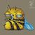 Funny Tired Bee Cross stitch chart