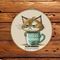 Good Morning Cat with Coffee cross stitch pattern