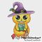 Pumpkin Cat with Frog cross stitch pattern