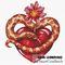 Snake and Heart cross stitch pattern