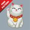 Maneki-neko Cat Free cross stitch pattern