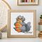 Cat with a loaf of bread cross stitch pattern