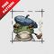 The toad smokes a pipe Free cross stitch pattern