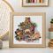 Knitting by the Fireplace cross stitch pattern