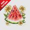 Watermelon Slice Free cross stitch pattern