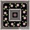 {en:Ornament cross stitch pattern Roses on Black;}