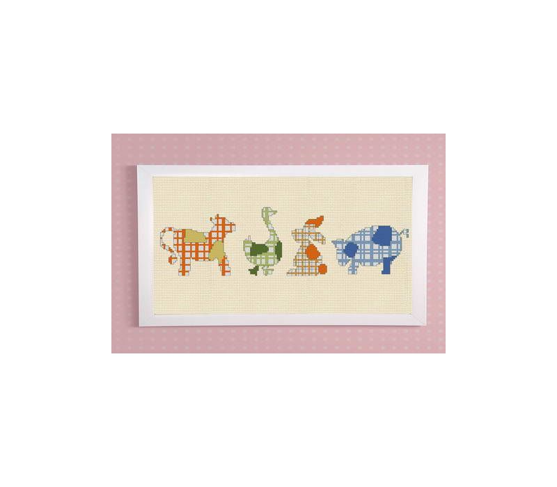 Free Baby cross stitch pattern nursery Farm Animals